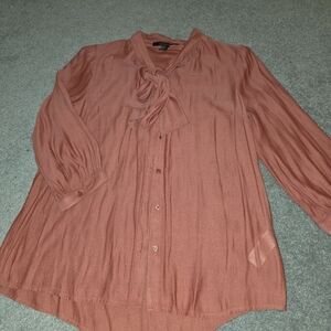 Mauve Tie-neck Blouse